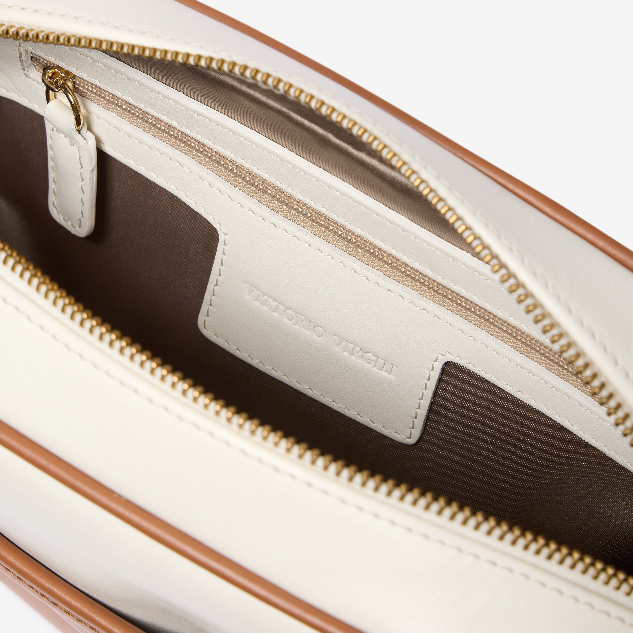 Carla BI | Leather bag white-tan