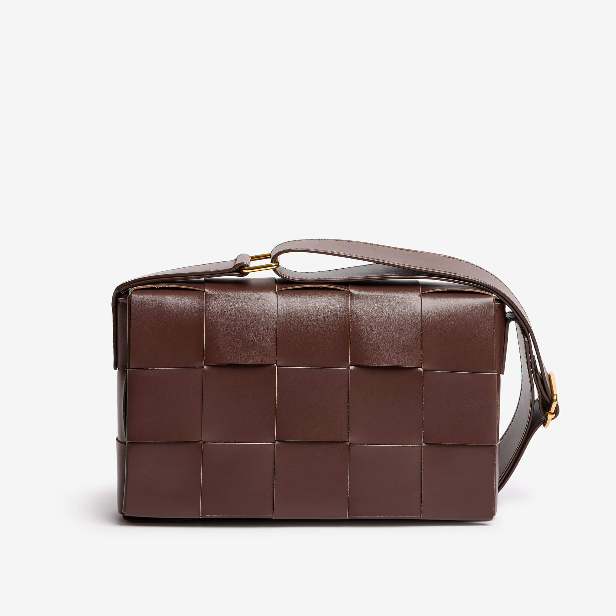 Nora | Borsa in pelle intrecciata cioccolato