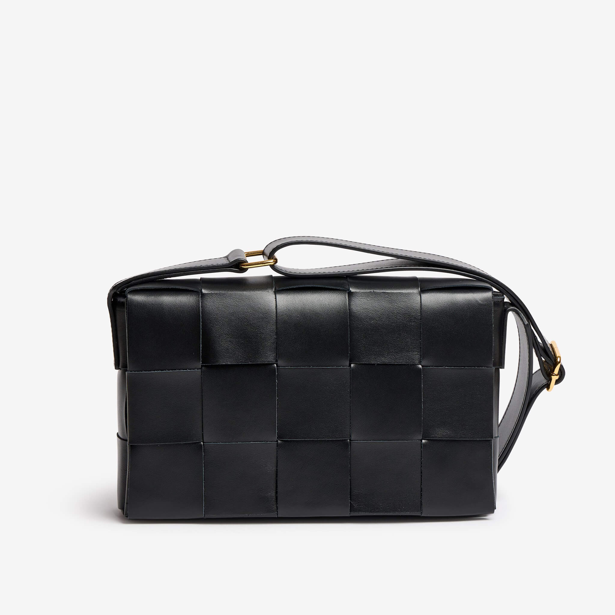 Nora | Borsa in pelle intrecciata nera