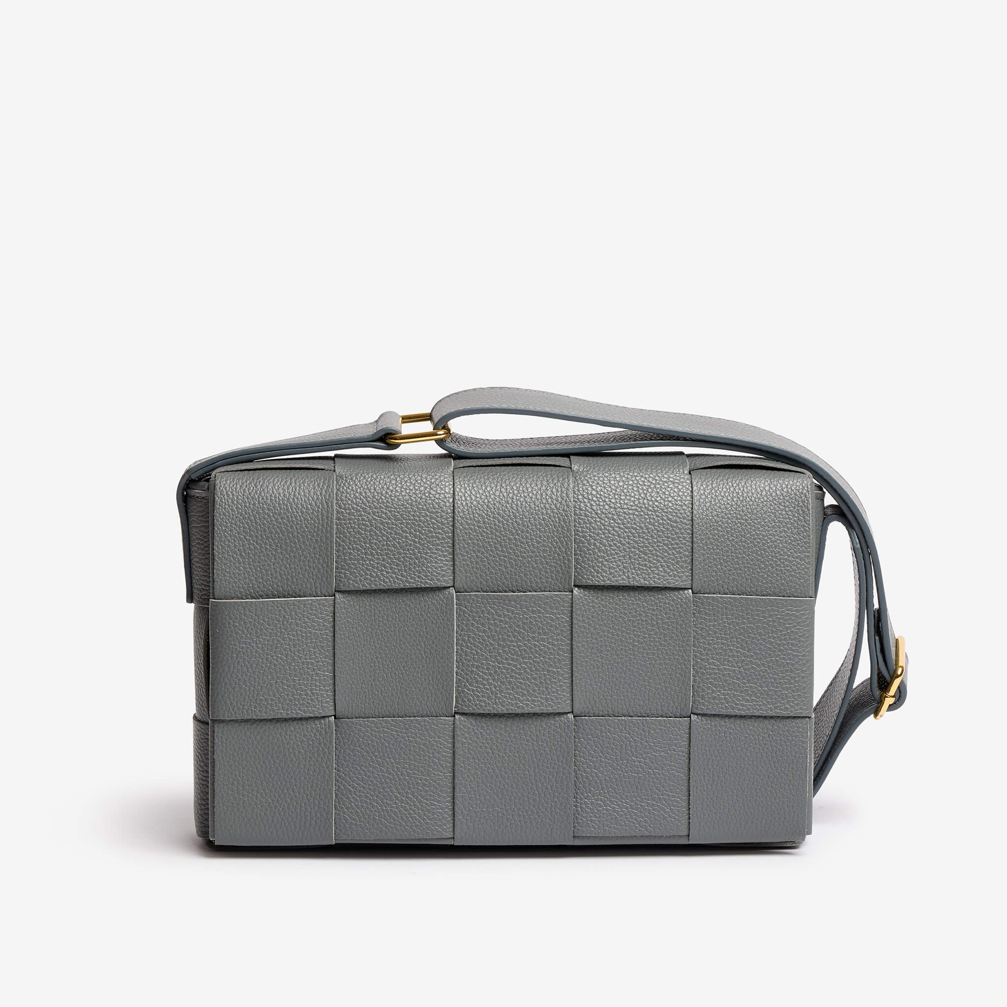 Nora Will | Borsa in pelle intrecciata grigia