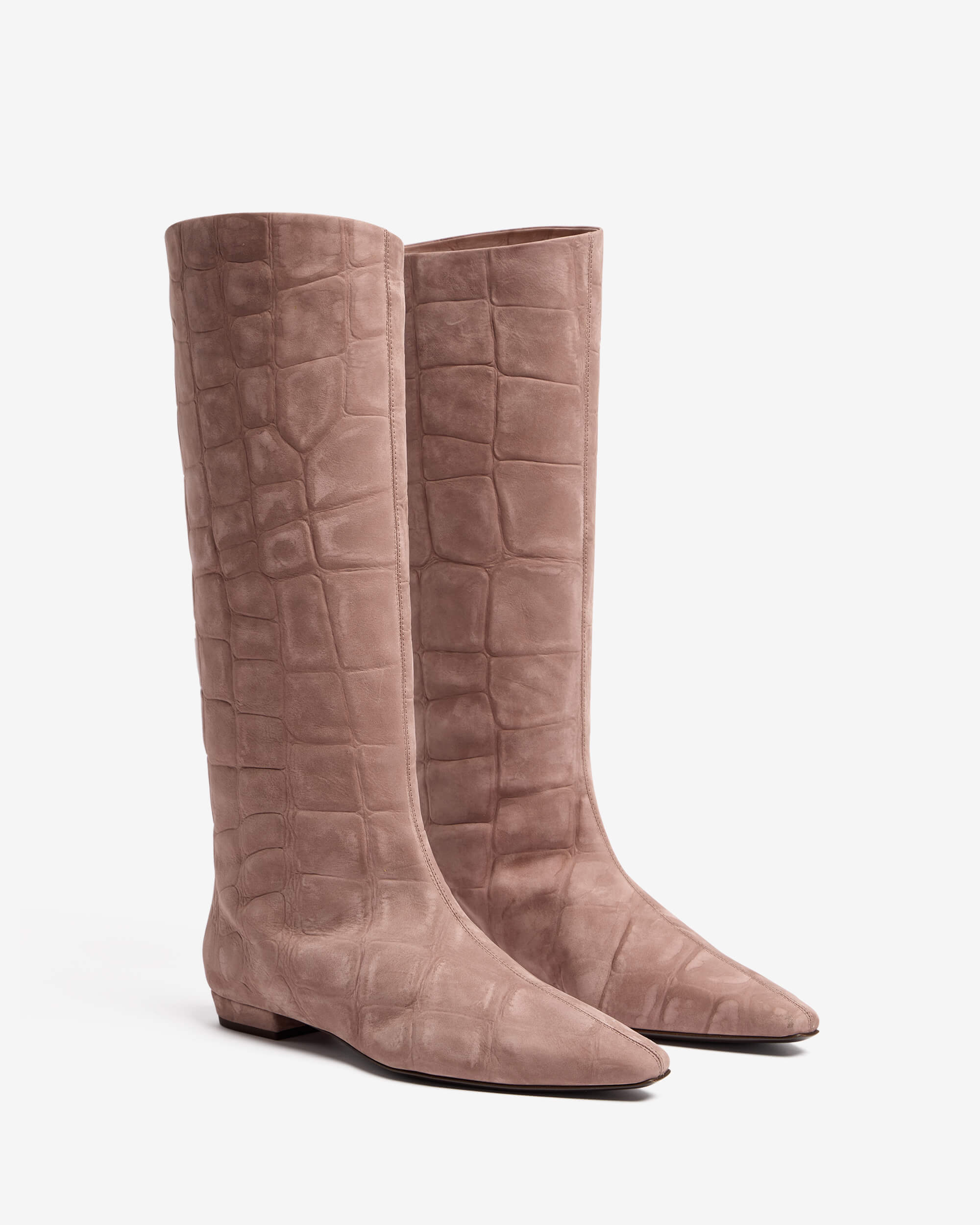 Quintilia | Stivale in camoscio stampa cocco fodera