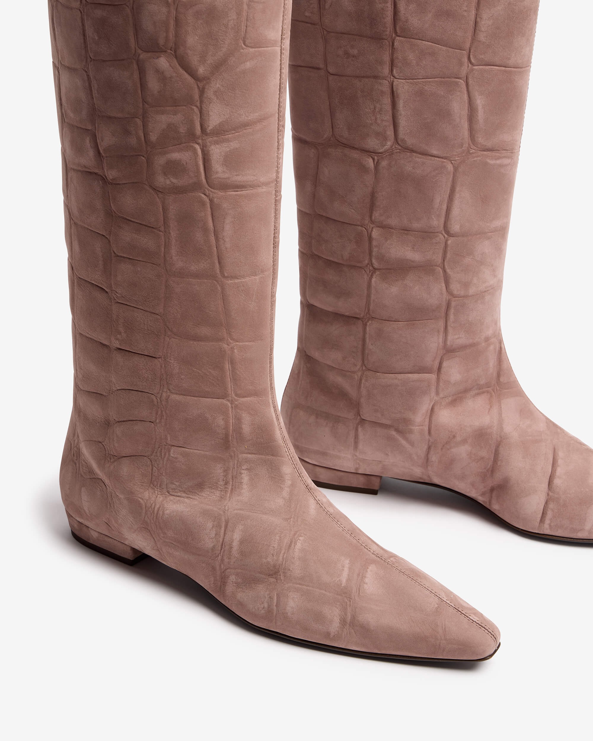 Quintilia | Stivale in camoscio stampa cocco fodera