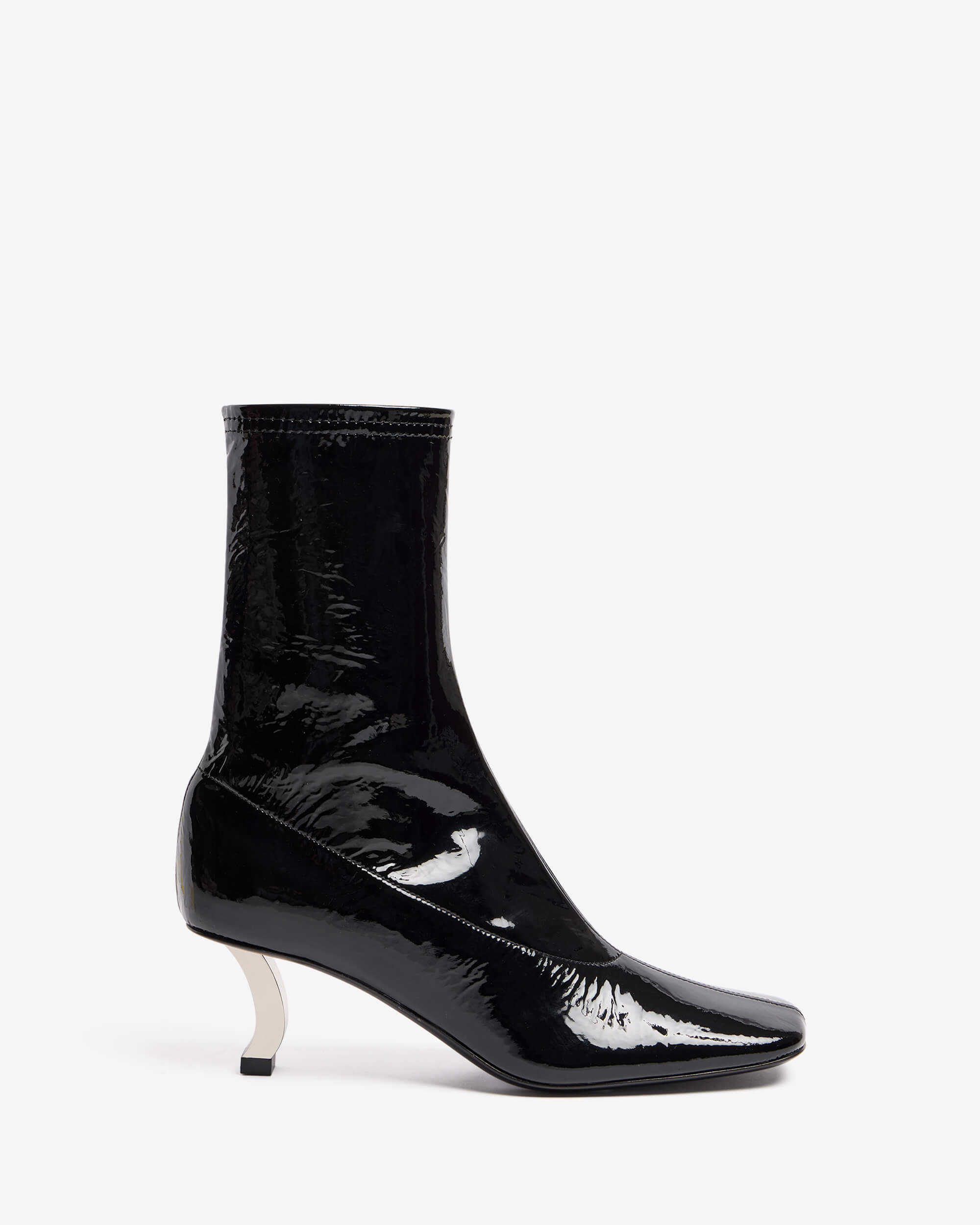 Curia | Women's patent leather stretch ankle boot