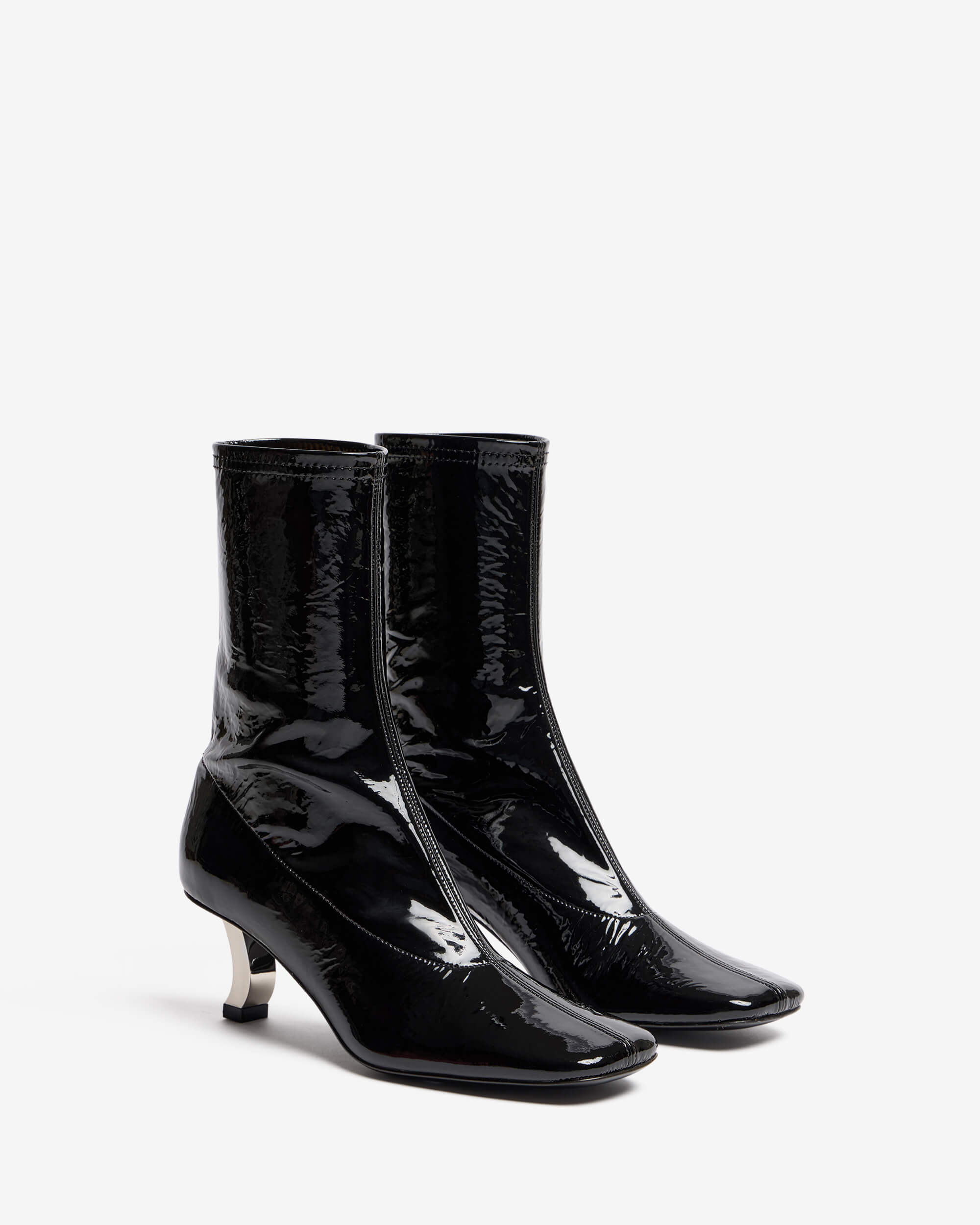 Curia | Women's patent leather stretch ankle boot