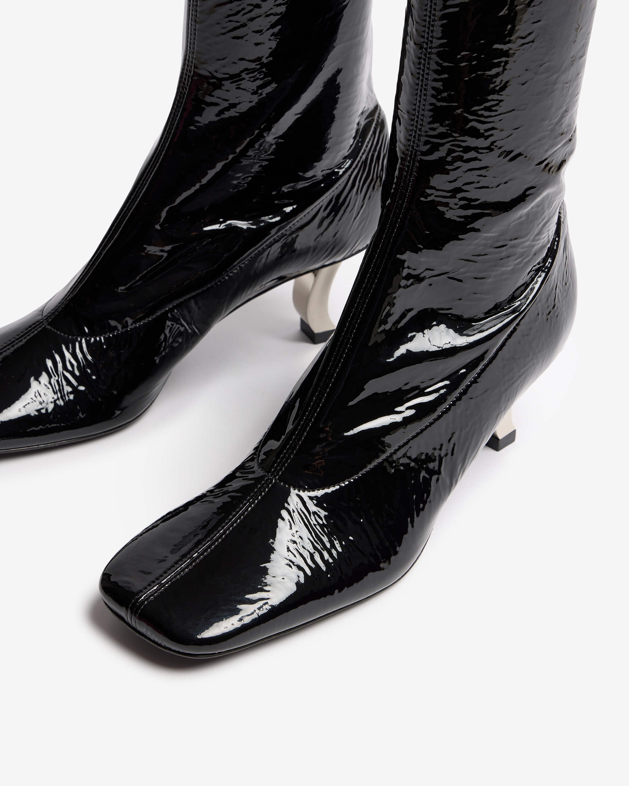 Curia | Women's patent leather stretch ankle boot