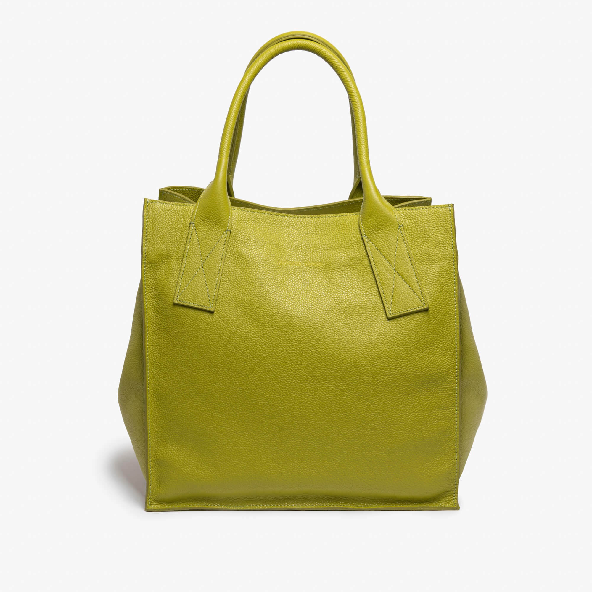 Mathilde | Lime calfskin squared box bag