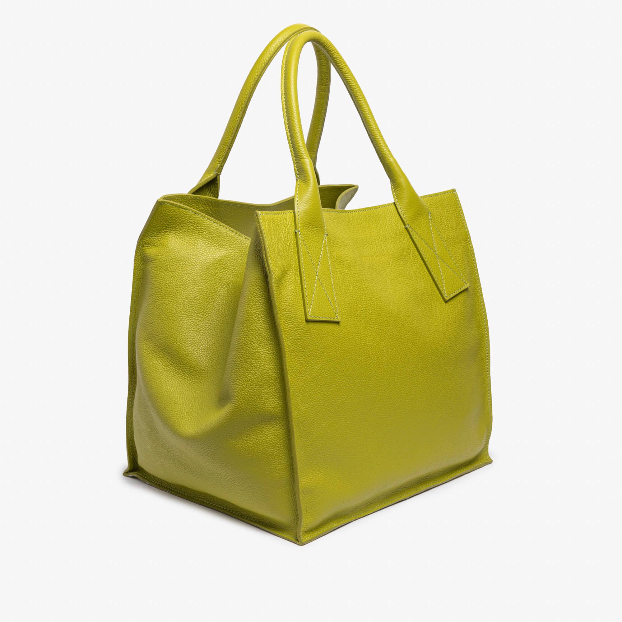Mathilde | Lime calfskin squared box bag