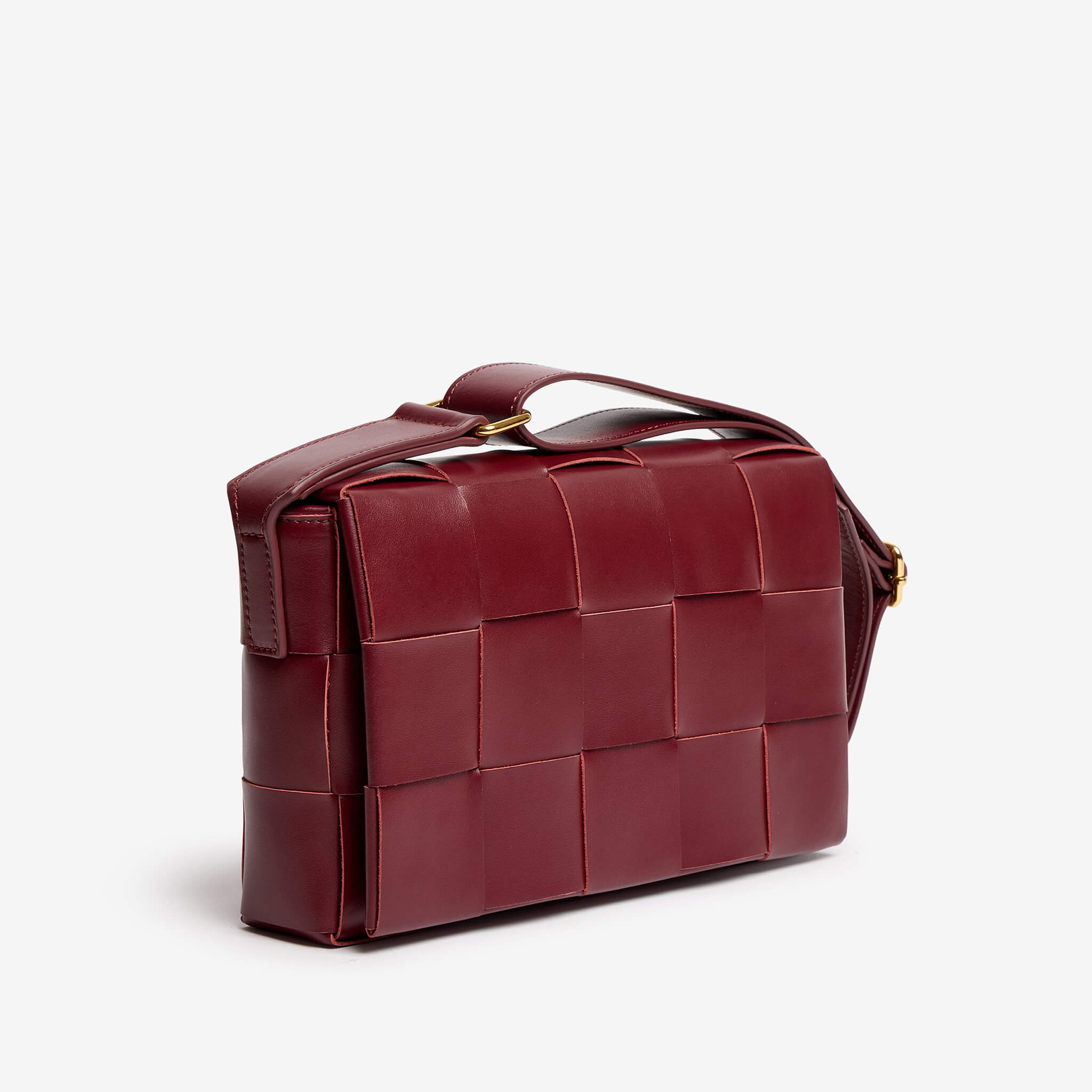 Nora | Borsa in pelle intrecciata bordeaux