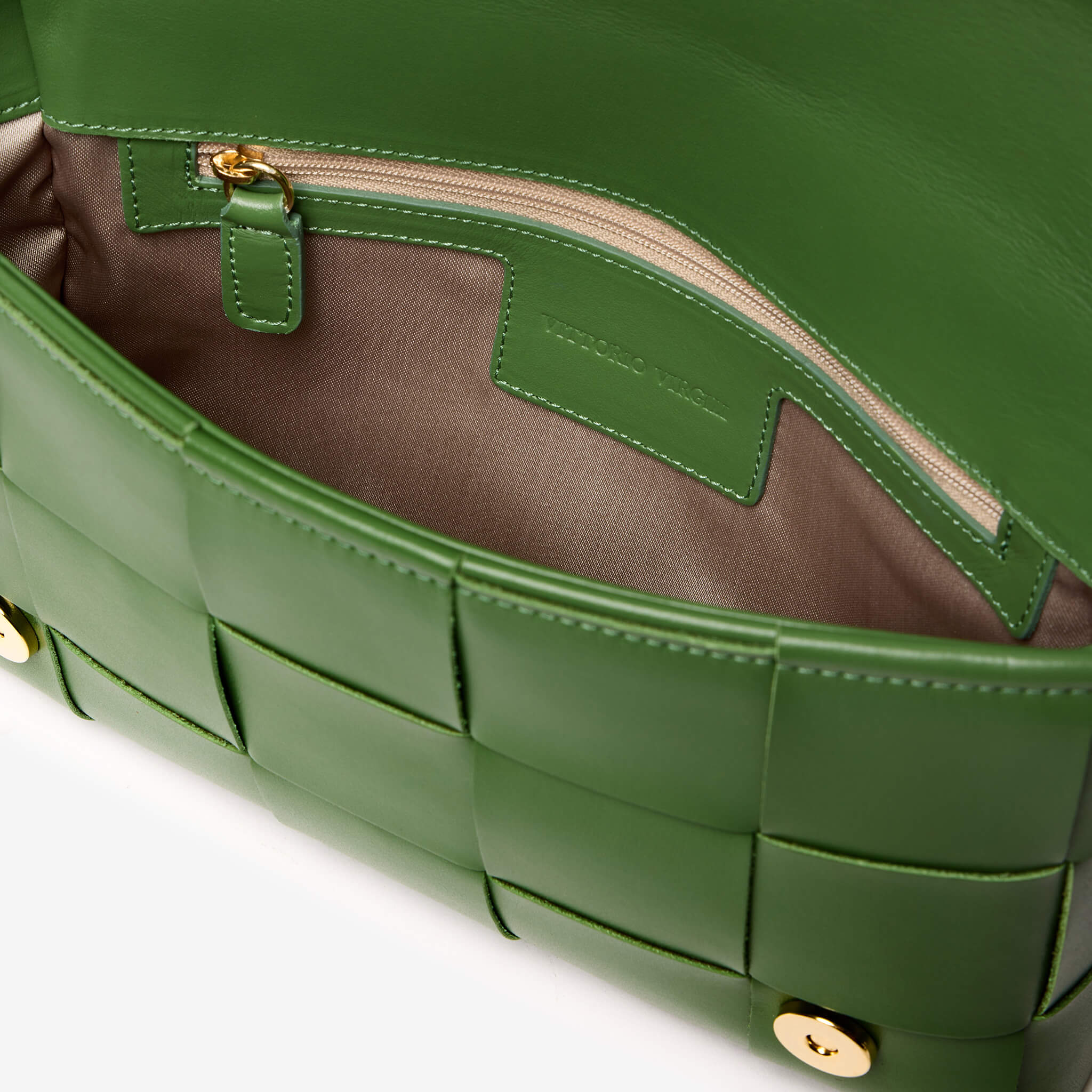 Nora | Leather bag green leave