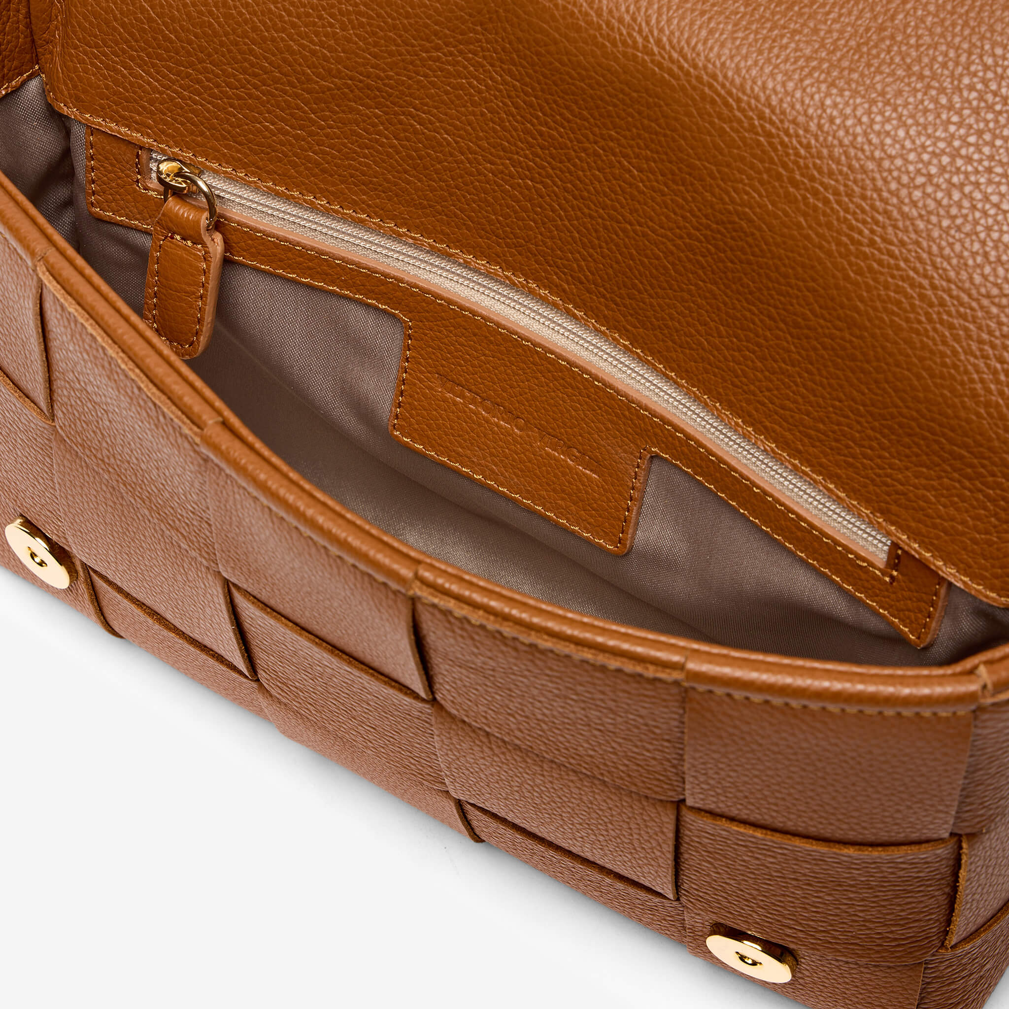 Nora Will | Borsa in pelle intrecciata noce