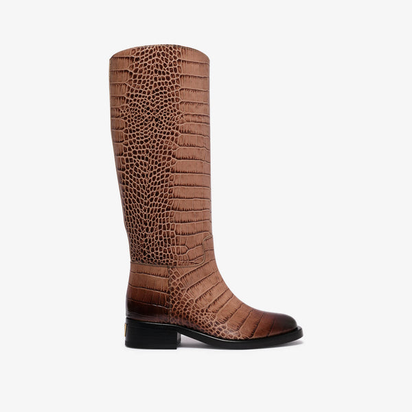 Fulvia | Stivale in pelle stampata cocco