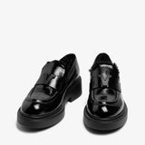 Hostilia | Women's patent leather moccasin with fur