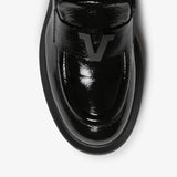 Hostilia | Women's patent leather moccasin with fur
