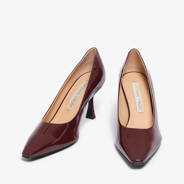 Appia | Burgundy women's patent leather décolleté
