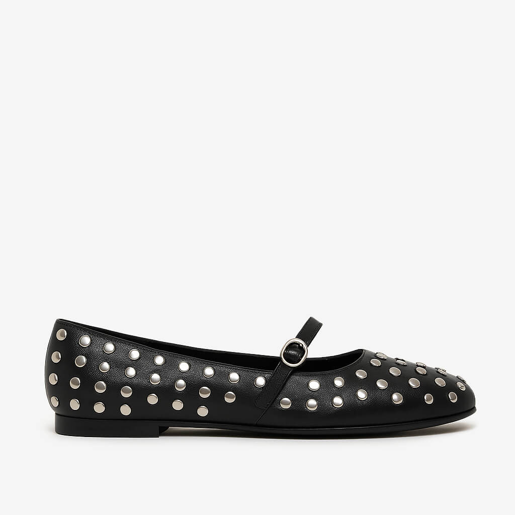 Ligaria | Ballerina in nappa con borchie donna