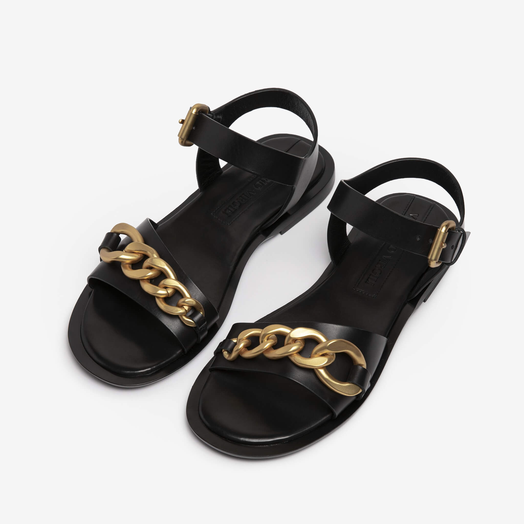 Concordia | Sandalo in pelle con catena donna