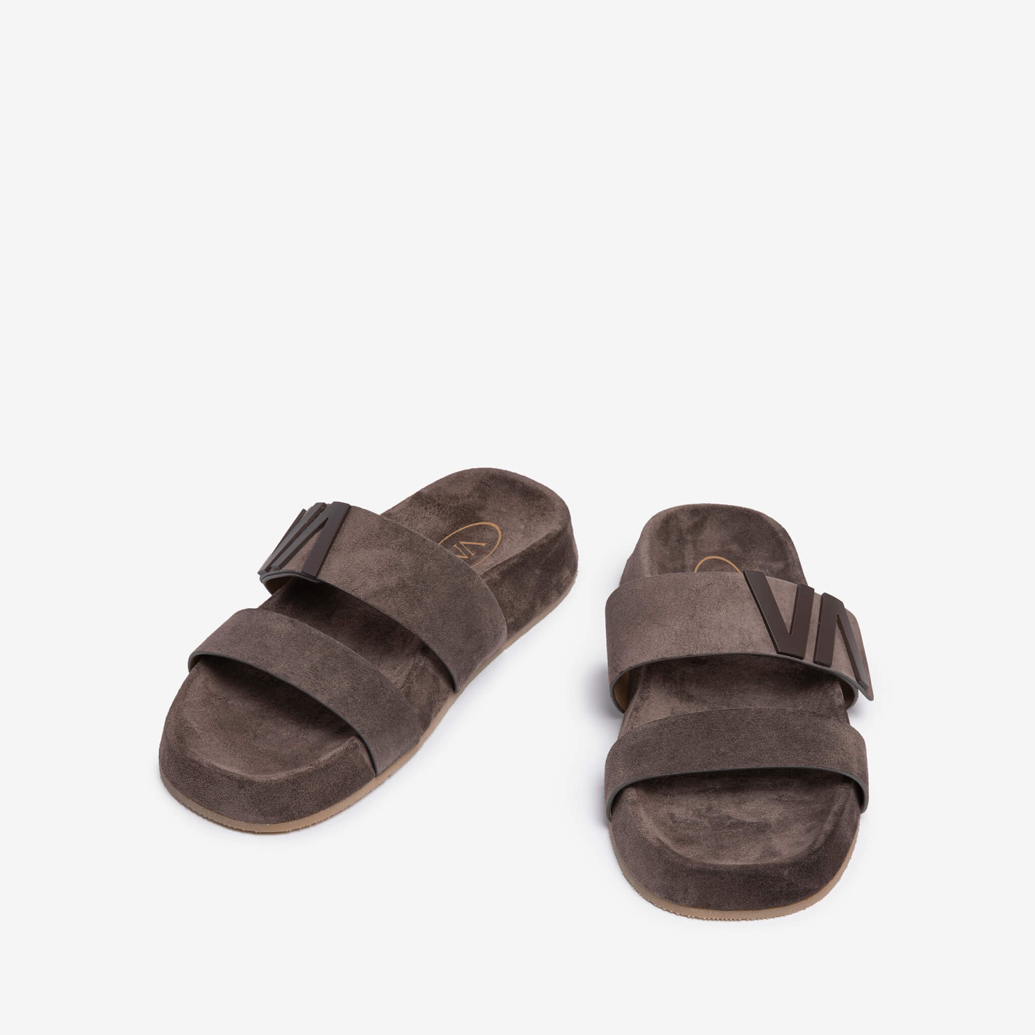 Latoria | Sandalo slider in camoscio e pelle di vitello donna