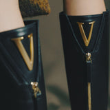 Decentia | Stivale in pelle nero donna