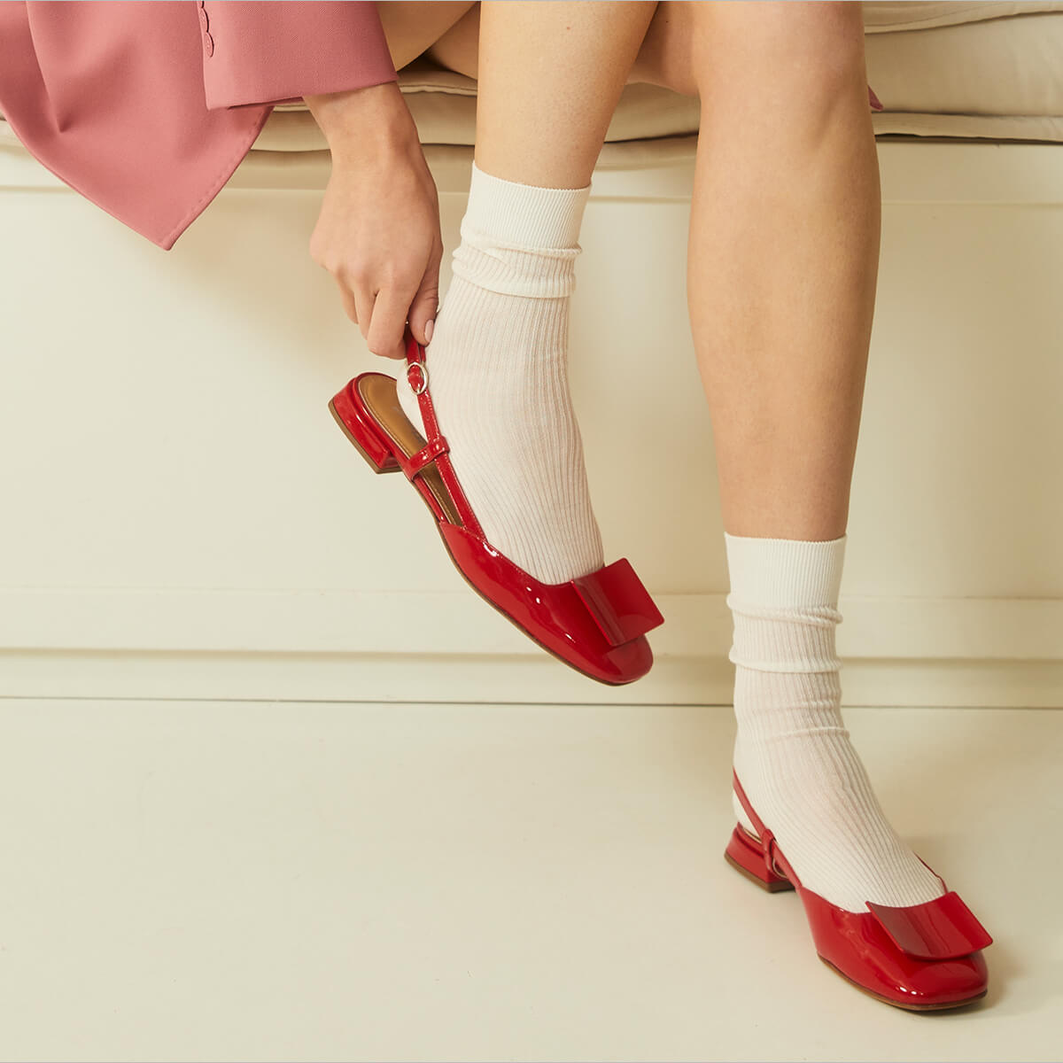 Numisia | Ballerina slingback in vernice donna