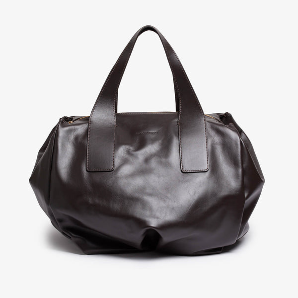 Borsa Victoria in vitello color marrone scuro