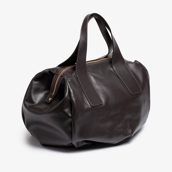 Borsa Victoria in vitello color marrone scuro