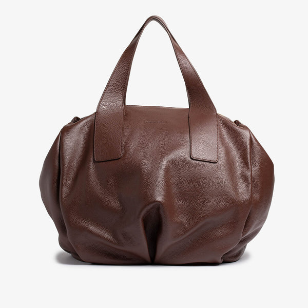 Borsa Victoria in vitello bottolato color cioccolato