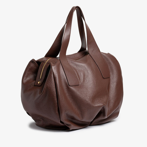 Borsa Victoria in vitello bottolato color cioccolato