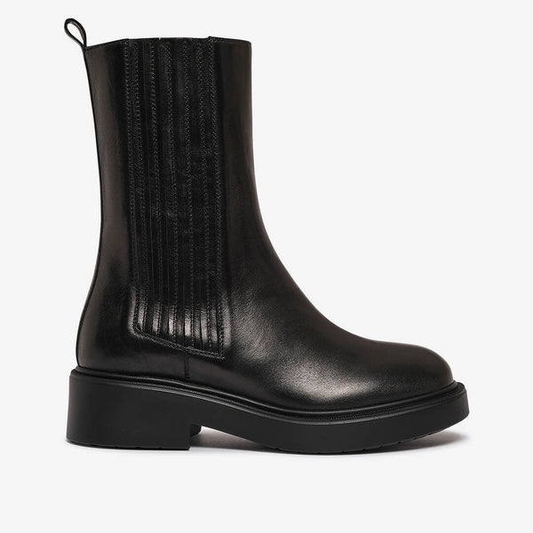 Ankle boot in pelle nero donna