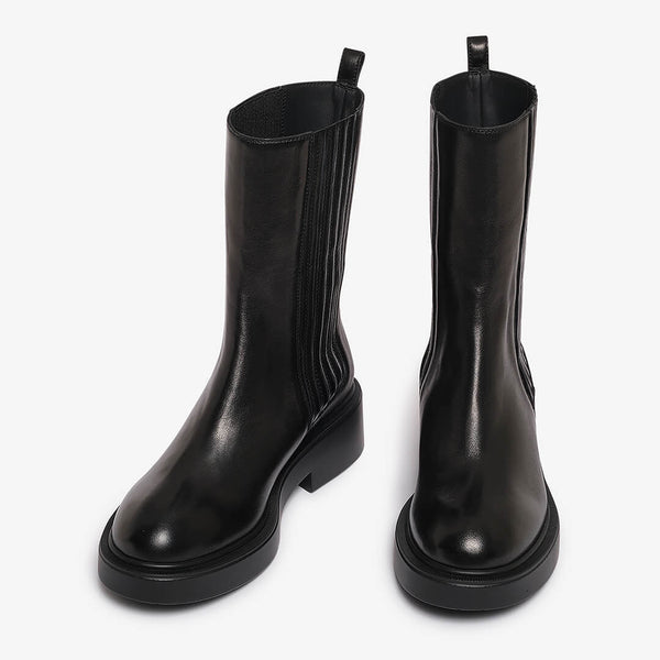 Ankle boot in pelle nero donna
