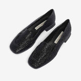 Women's glossy cracked leather loafer