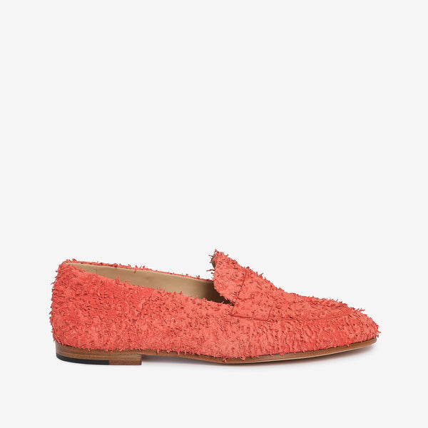Mocassino in pelle donna vermiglio