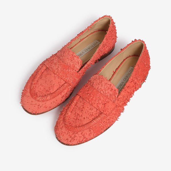 Mocassino in pelle donna vermiglio