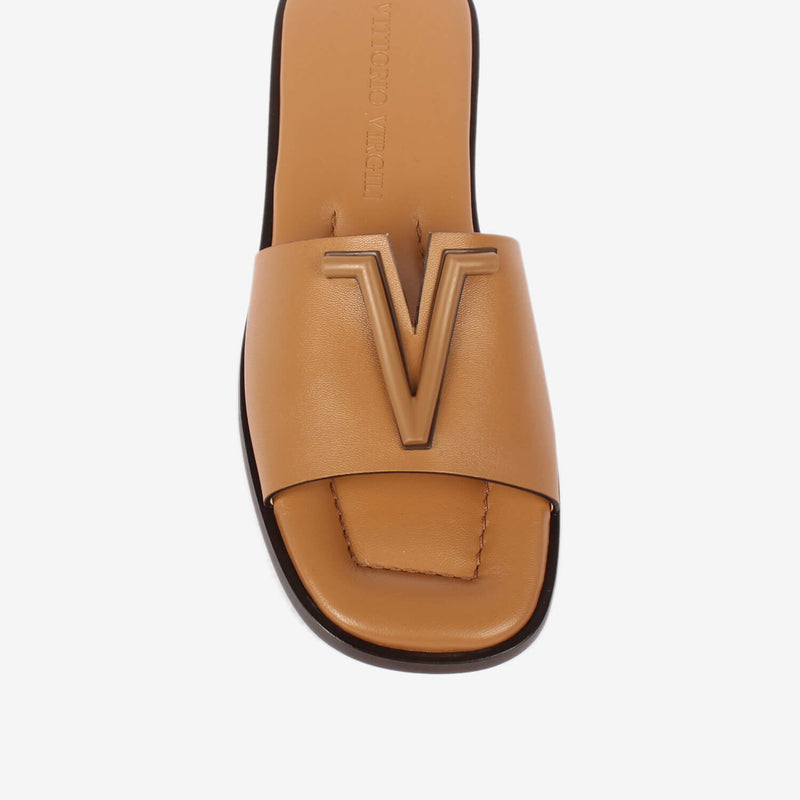 Leather slider hotsell sandals