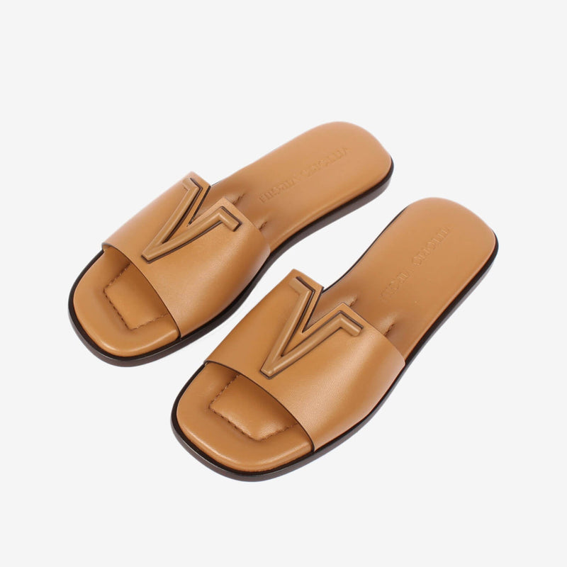 Sandalo slider in pelle donna