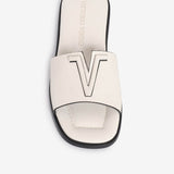 Sandalo slider in pelle donna