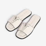 Sandalo slider in pelle donna