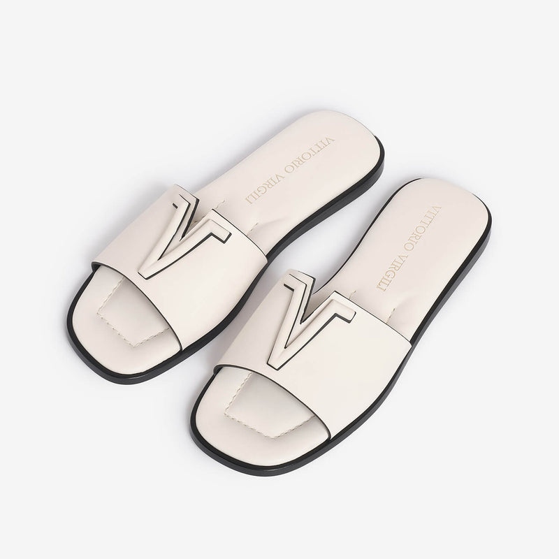 Sandalo slider in pelle donna