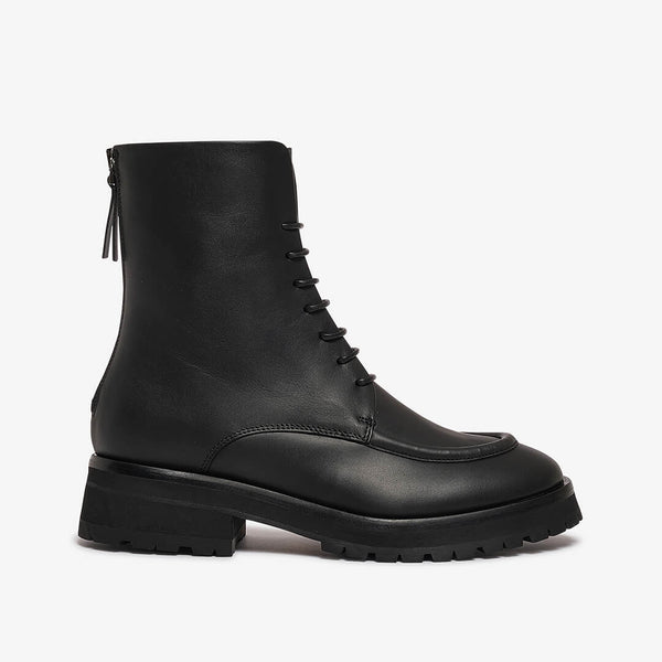 Black women's leather ankle boot