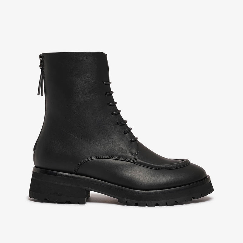 Ankle boot in pelle nero donna