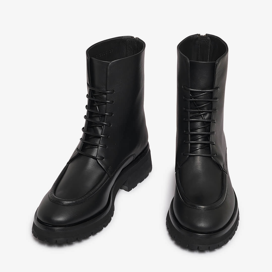 Ankle boot in pelle nero donna