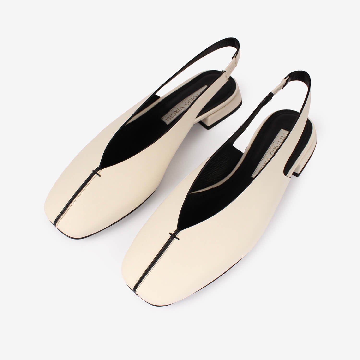 Ballerina sling back in pelle