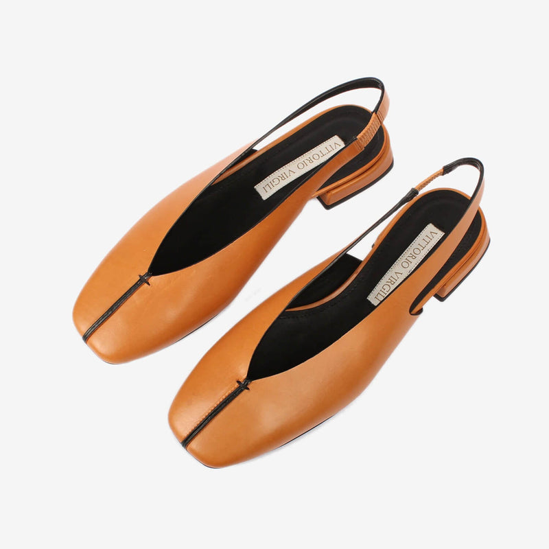 Ballerina sling back in pelle