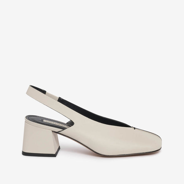 Décolleté sling back in pelle donna ecrù