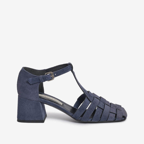 Sandalo in camoscio donna blu 