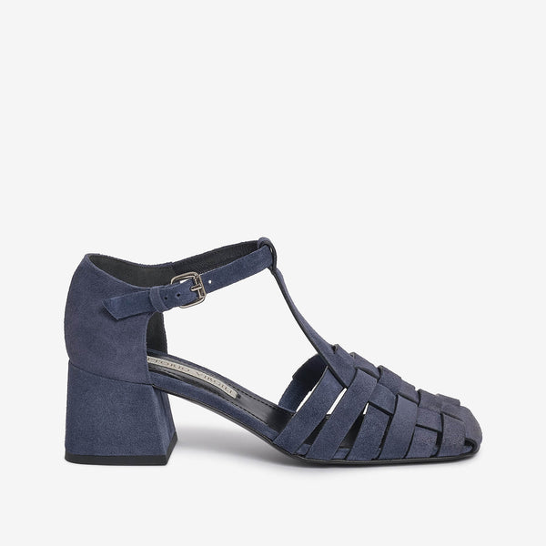 Blue  women's suede sandal