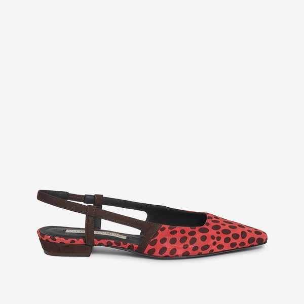 Ballerina sling back rosso-marrone 