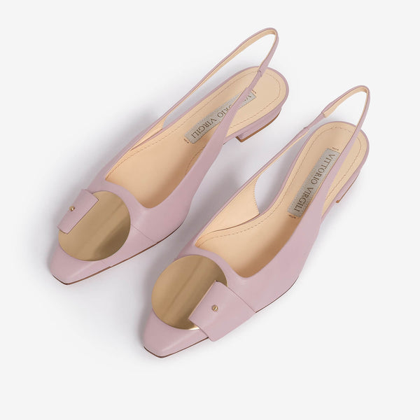 Ballerina sling back in pelle donna lilla
