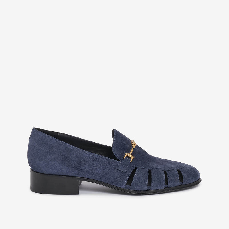 Mocassino in camoscio donna blu