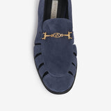 Mocassino in camoscio donna blu