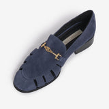 Blue women's suede loafer